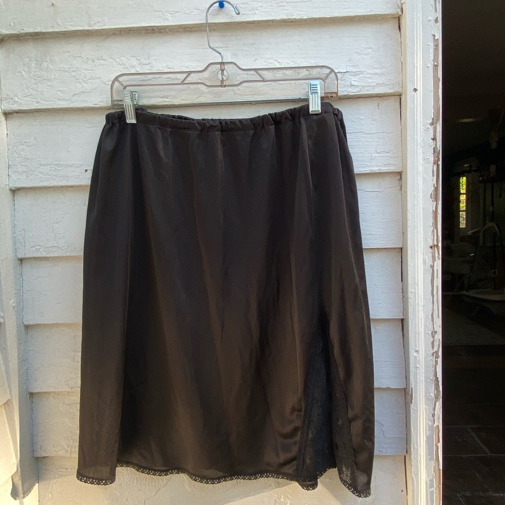 Elegant Black Slip with Lace Trim